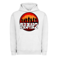 Pigment Lunar Rock Red Dead Redemption 2 Red Moon Cowboy Urban Hoodie - artisFamous