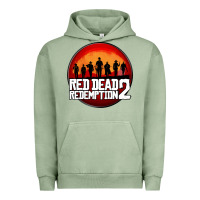 Pigment Oil Green Red Dead Redemption 2 Red Moon Cowboy Urban Hoodie - artisFamous