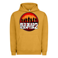 Pigment Peanut Butter Red Dead Redemption 2 Red Moon Cowboy Urban Hoodie - artisFamous