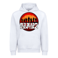 White Red Dead Redemption 2 Red Moon Cowboy Urban Hoodie - artisFamous