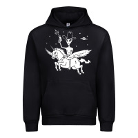 Black alien riding unicorn  cool ufo cowboy Urban Hoodie - artisFamous