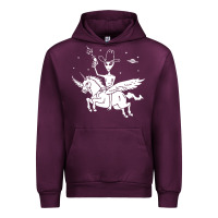 Mauve Wine alien riding unicorn  cool ufo cowboy Urban Hoodie - artisFamous