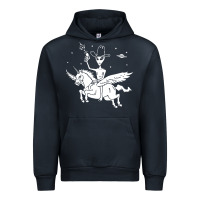 Navy alien riding unicorn  cool ufo cowboy Urban Hoodie - artisFamous