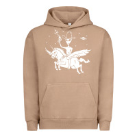 Pigment Burro alien riding unicorn  cool ufo cowboy Urban Hoodie - artisFamous