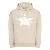 Pigment French Oak alien riding unicorn  cool ufo cowboy Urban Hoodie - artisFamous