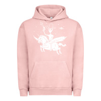 Pigment Salmon alien riding unicorn  cool ufo cowboy Urban Hoodie - artisFamous