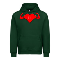 Forest Green Healthy Heart Urban Hoodie - artisFamous