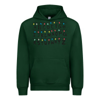 Forest Green Stranger Lights Alphabet Urban Hoodie - artisFamous