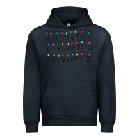 Navy Stranger Lights Alphabet Urban Hoodie - artisFamous