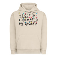 Pigment French Oak Stranger Lights Alphabet Urban Hoodie - artisFamous