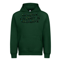 Forest Green stranger alphabets funny Urban Hoodie - artisFamous