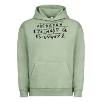 Pigment Oil Green stranger alphabets funny Urban Hoodie - artisFamous
