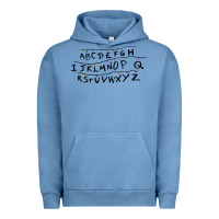 Pigment Pebble Blue stranger alphabets funny Urban Hoodie - artisFamous