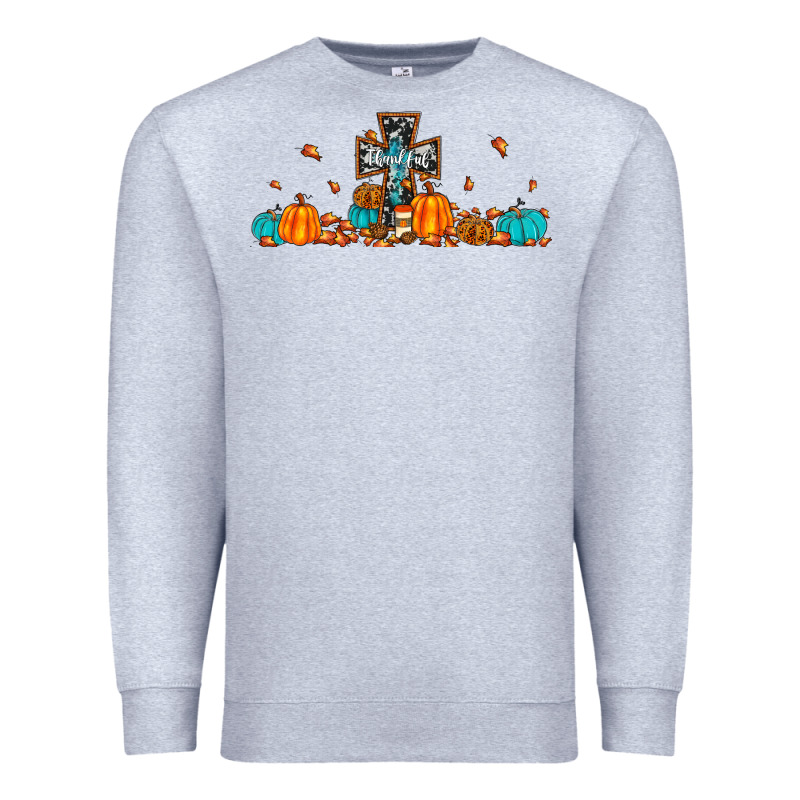 Thankful Cross Pumpkin Premium Sweatshirt by JahusDesignShop | Teevron