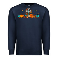 Navy thankful cross pumpkin Premium Sweatshirt - JahusDesignShop