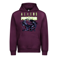 Mauve Wine Predator Alien Urban Hoodie - artisFamous
