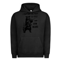 Pigment Black bear arms 2nd amendment funny hunting Urban Hoodie - artisFamous