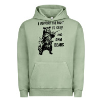 Pigment Oil Green bear arms 2nd amendment funny hunting Urban Hoodie - artisFamous
