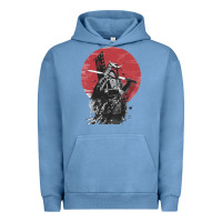 Pigment Pebble Blue Soul of Samurai Urban Hoodie - artisFamous