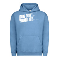 Pigment Pebble Blue run for your life Urban Hoodie - artisFamous