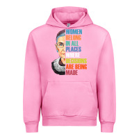 Fuchsia Pink women belong in all places r.u.th bader gins.burg r.b.g t shirt Urban Hoodie - artisFamous