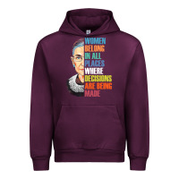 Mauve Wine women belong in all places r.u.th bader gins.burg r.b.g t shirt Urban Hoodie - artisFamous