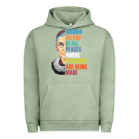 Pigment Oil Green women belong in all places r.u.th bader gins.burg r.b.g t shirt Urban Hoodie - artisFamous