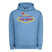Pigment Pebble Blue Welcome to Fabulous Las Vegas Nevada Urban Hoodie - artisFamous