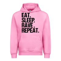 Fuchsia Pink eat sleep rave repeat Urban Hoodie - artisFamous