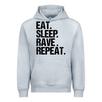 Heather Grey eat sleep rave repeat Urban Hoodie - artisFamous