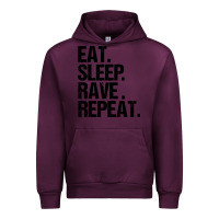 Mauve Wine eat sleep rave repeat Urban Hoodie - artisFamous