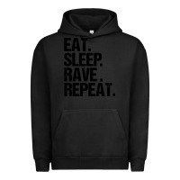 Pigment Black eat sleep rave repeat Urban Hoodie - artisFamous