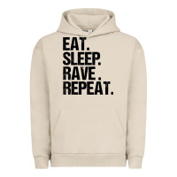 Pigment French Oak eat sleep rave repeat Urban Hoodie - artisFamous