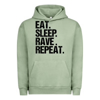 Pigment Oil Green eat sleep rave repeat Urban Hoodie - artisFamous