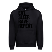 Black eat sleep rave repeat Urban Hoodie - artisFamous