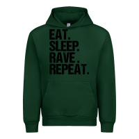 Forest Green eat sleep rave repeat Urban Hoodie - artisFamous