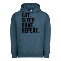 Pigment Midnight Navy eat sleep rave repeat Urban Hoodie - artisFamous