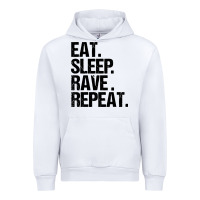 White eat sleep rave repeat Urban Hoodie - artisFamous
