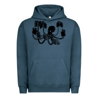 Pigment Midnight Navy Octopus Urban Hoodie - artisFamous