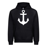 Black preppy nautical anchor Urban Hoodie - artisFamous