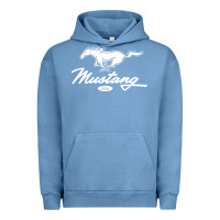 Pigment Pebble Blue mustang pony script Urban Hoodie - artisFamous