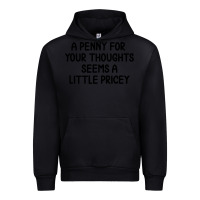 Black funny, penny for your thoughts Urban Hoodie - artisFamous