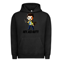 Pigment Black hey, ass butt Urban Hoodie - artisFamous