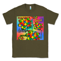 Army Green autism puzzle piece Classic Tee - CowGirlArtShop