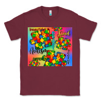 Burgundy autism puzzle piece Classic Tee - CowGirlArtShop
