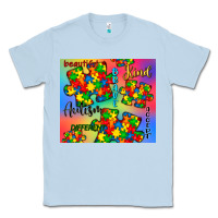 Dusty Blue autism puzzle piece Classic Tee - CowGirlArtShop
