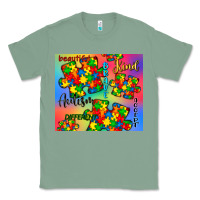 Sage autism puzzle piece Classic Tee - CowGirlArtShop