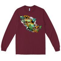 Burgundy Mexico Map Long Sleeve Tee - RanaPortraitStore
