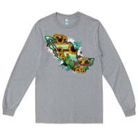 Heather Grey Mexico Map Long Sleeve Tee - RanaPortraitStore