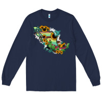 Navy Mexico Map Long Sleeve Tee - RanaPortraitStore